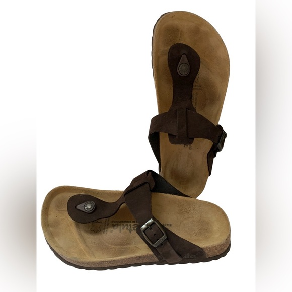 Birkenstock Betula gizeh brown Leather Sandals - Picture 1 of 7